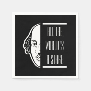Serviette En Papier Tous les Mondes d'A Stage Shakespeare Citer Thespi