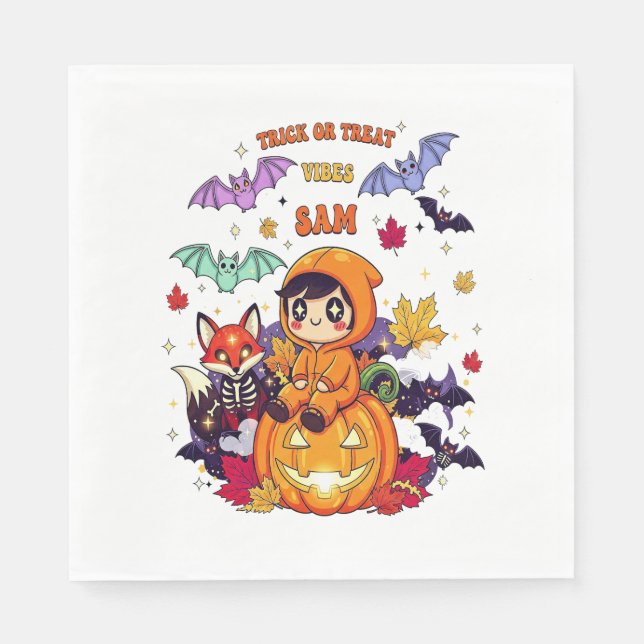 Serviette En Papier Tous réservés pour Halloween Professeur Fantôme (Devant)