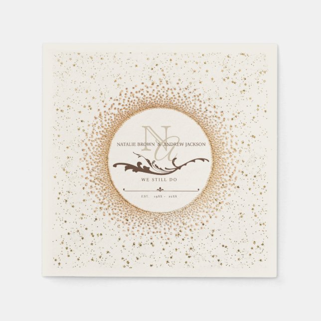 Serviette En Papier TOUT Anniversaire Élégant Monogram Napkin (Devant)