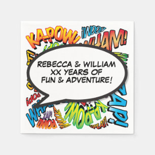 Serviette En Papier Tout Anniversaire Mariage Discours Bubble Comic Bo