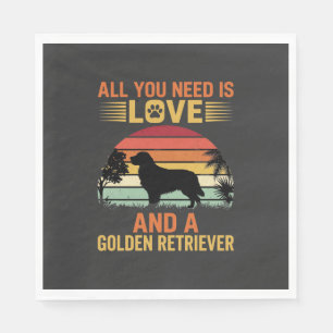 Serviette En Papier Tout ce dont vous avez besoin est Love Golden Retr