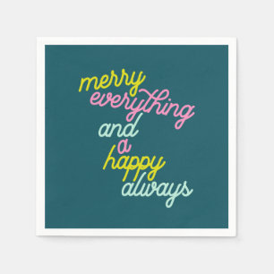 Serviette En Papier Tout Joyeux Menthe Sarcelle Noël Mignon Vacances