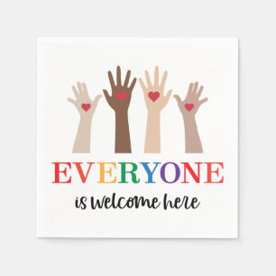 Serviette En Papier Tout Le Monde Est Le Bienvenu Ici Enseignant Idaho