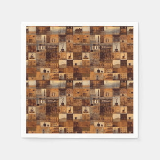 Serviette En Papier Tout mon Motif Quilt Patchwork Café No4