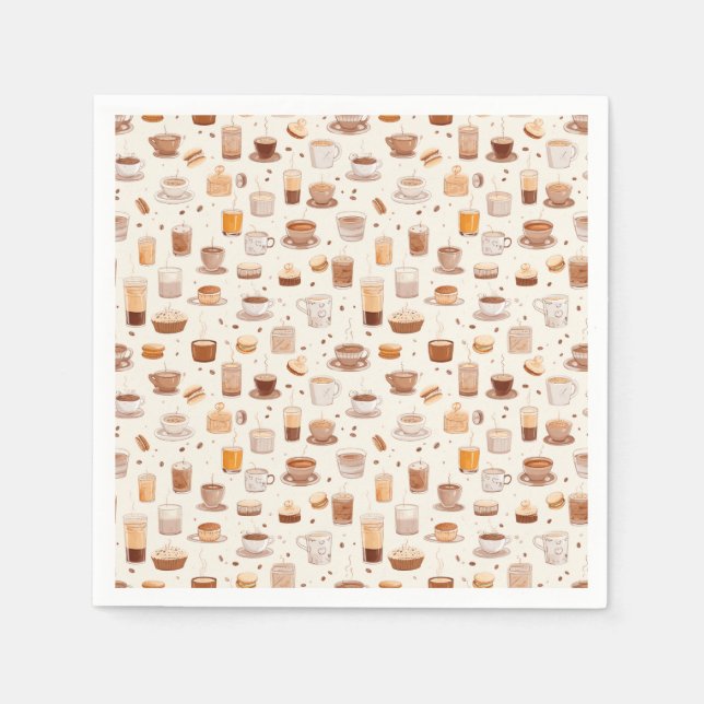 Serviette En Papier Tout mon Motif Quilt Patchwork Café No5 (Devant)