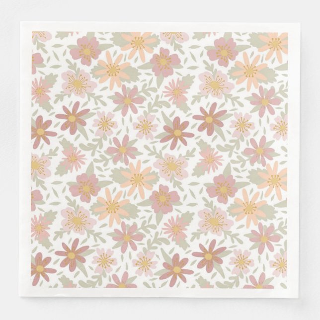 Serviette En Papier Tout sur le design floral (Devant)