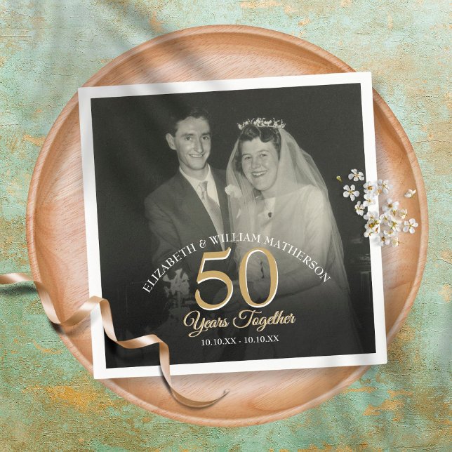 Serviette En Papier Toute année Ensemble, Anniversaire Mariage Photo (Créateur téléchargé)