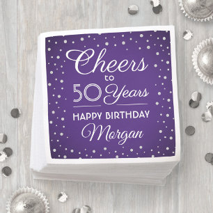 Serviette En Papier Toute fête d'anniversaire Acclamations Paillettes
