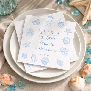 Serviette En Papier Toute la mer est amour Baby Shower 