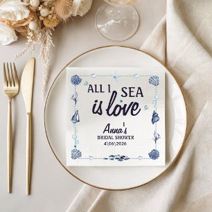 Serviette En Papier Toute la Mer n'est qu'Amour Réception de Mariage A