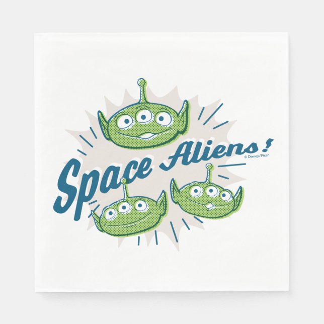Serviette En Papier Toy Story 4 | "Aliens spatiaux" Retro Graphic (Devant)