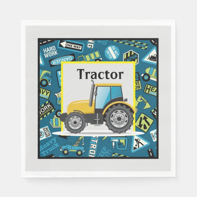 Serviette En Papier Tracteur de jouets Anniversaire de enfant (Devant)