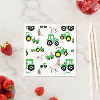 Serviette En Papier Tractor Birthday Party Napkins Farm Theme