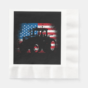 Serviette En Papier Tractor USA Drapeau design pour Patriotic Farmer