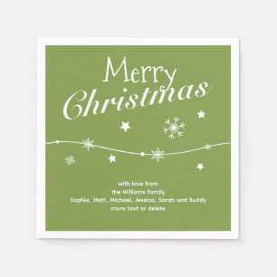 Serviette En Papier Traditionnel - Vert doux - Napkins de Noël