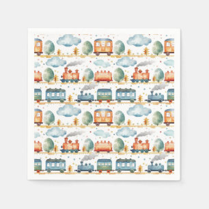 Serviette En Papier Train Anniversaire Baby shower de fête