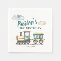 Train Boy 2e Anniversaire Papier Napkin