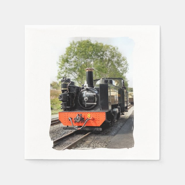 SERVIETTE EN PAPIER TRAINS À VAPEUR (Devant)