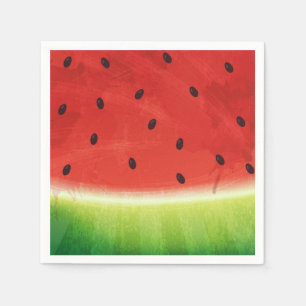 Serviette En Papier Tranche géante de pastèque à l'aquarelle mignonne 