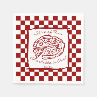 Serviette En Papier Tranches de plaisir anniversaire pizza italienne à