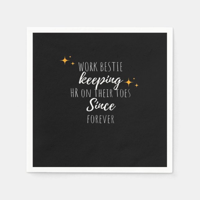 Serviette En Papier Travail Bestie Funny Bureau Coworker Classic (Devant)