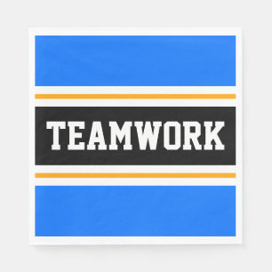 Serviette En Papier TRAVAIL D'ÉQUIPE Sporty Bleu Bleu Bleu Noir Jaune 