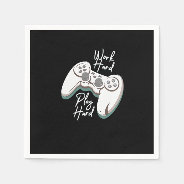 Serviette En Papier Travailler dur Jouer Dur Essentiel Drôle (Devant)