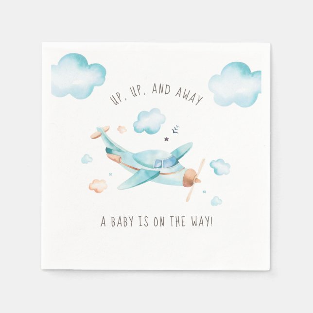 Serviette En Papier Travel Toy Avion Baby shower Serviettes (Devant)