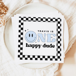 Serviette En Papier TRAVIS One Happy Dude Smile Face Anniversaire Bien