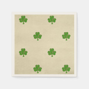 Serviette En Papier Trèfle Irlandais de Chance Élégant Jour de la Sain
