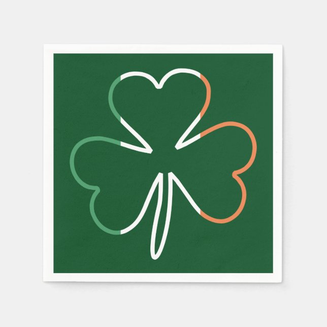 Serviette En Papier Trèfle Irlandais Saint-Patrick Irlande (Devant)