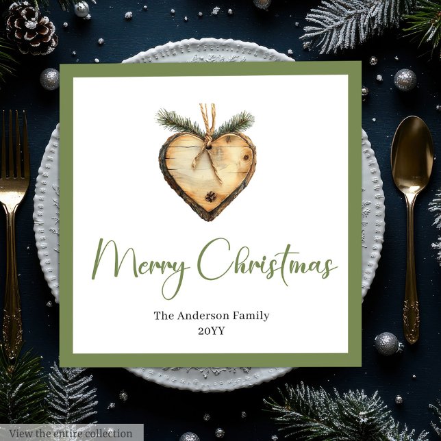 Serviette En Papier Trendy Bohemian Christmas Wreath in Botanical   (Trendy Bohemian Christmas Wreath in Botanical Napkin

)