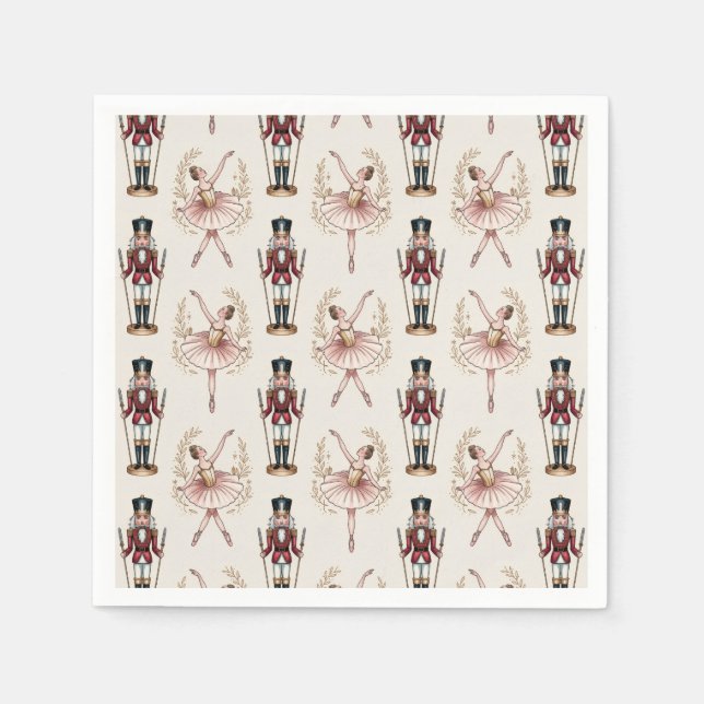 Serviette En Papier Trendy Nutcracker and Ballerina ballet dancer (Devant)