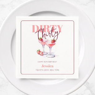 Serviette En Papier Trente caramel Martini fraise 30e anniversaire