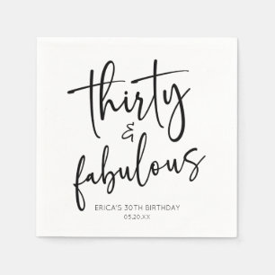 Serviette En Papier Trente et fabuleux minimaliste 30e fête d'annivers