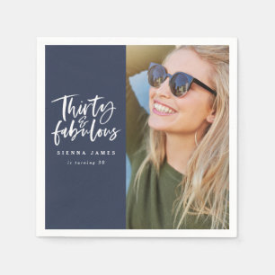 Serviette En Papier Trente et serviette fabuleuse de photo de fête