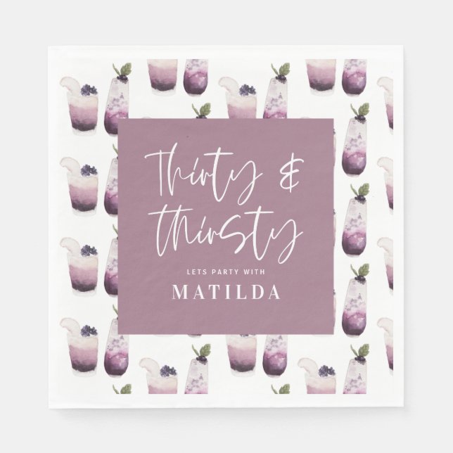 Serviette En Papier Trente et trente-et-trente anniversaire (Devant)