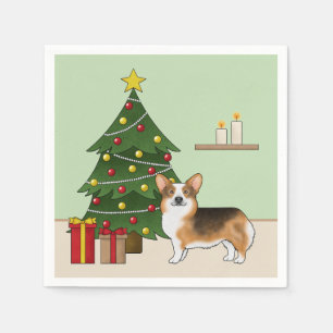 Serviette En Papier Tri Pembroke en tête rouge Corgi gallois Arbre de 