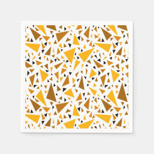 Serviette En Papier Triangles brun jaune sur arrière - plan rétro blan