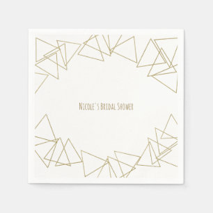 Serviette En Papier Triangles Géométriques Dorés Fête Moderne Glamour