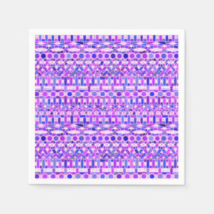 Serviette En Papier Tribal Batik - nuances violet violet violet