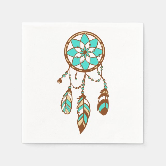 Serviette En Papier Tribal Dream Catcher Native American Wedding Party (Devant)