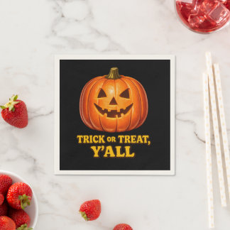 Serviette En Papier Trick or Treat, vous tous, citrouille sudiste rétr