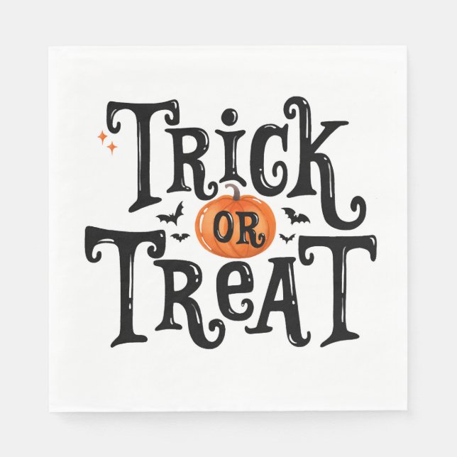 Serviette En Papier Trick ou Treat Halloween (Devant)