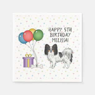 Serviette En Papier Tricolor Papillon Cute Toy Breed Dog - Anniversair