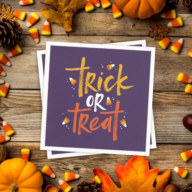Serviette En Papier Tricoter ou traiter l'Halloween du maïs bonbon (Créateur téléchargé)