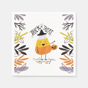 Serviette En Papier Tricoter ou traiter l'Halloween du maïs bonbon   S