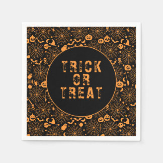 Serviette En Papier Tricoter ou traiter l'orange Éffrayante et l'Hallo