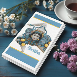 Serviette En Papier Trinacria de Sicile symbole à trois jambes Sicilia