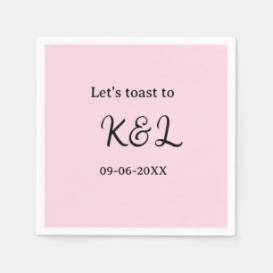 Serviette En Papier Trinquons à l'annonce de mariage lettre rose